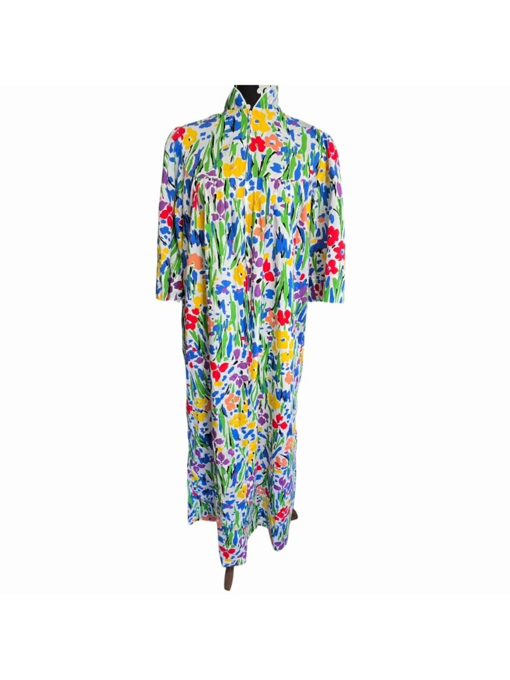 Snap Shot By Periphery Small House Dress Floral Pattern Cottage Core 3/4 Zip